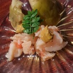 神楽坂 石かわ - 山口のあわびと茄子、唐津のウニ