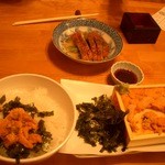 酒仙房　金生 - ≪２０１２年７月≫　ご飯に海苔と雲丹を乗っけてみました。この順番がお勧めだそう。ご飯もつやつや～、おいし～～～(*'v'*)/　