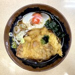 肥後一文字や - 豚天そば（380円）+生玉子（80円）