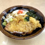 肥後一文字や - 豚天そば（380円）+生玉子（80円）