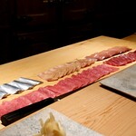 鮨 さいとう - 切り付けたネタ