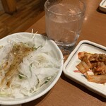 炭火焼肉　牛心亭 - サラダとキムチ