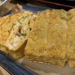 鶏繁 - 初めて頼んだたまごやき！これにもそぼろが入っててこれも美味しい！もう！鶏尽くし