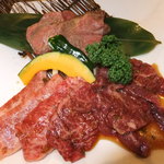 焼肉 徳寿 - 焼肉「徳」セットの肉のアップ　１６１０円　【　２０１２年７月　】