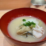 鮨 わき田 - 牡蠣と白菜と白子