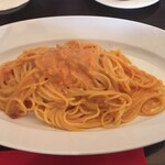 Trattoria Cipresso - ‘牛飼風‘トマトソースのカルボナーラ