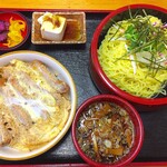 富士屋 - カツ丼＆つけ麺セット800円