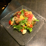 酒菜 竹のした - 旬の柿と生ハムのサラダは爽やかな前菜でした(o^^o)