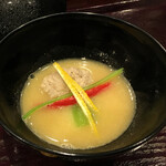 鳥田中 - 鶏スープの白味噌椀