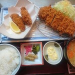 Katsu Hana - カキフライとロースかつセット