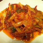 楽山 - 牛肉と茄子のマコモ茸の四川炒め