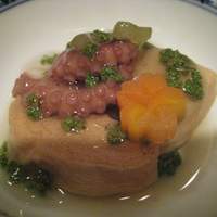 赤坂 ひかわ - 煮物　蛸、筍、菜の花、生湯葉