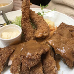 洋食の赤ちゃん - スペシャル定食　     エビフライ＆ヘレカツ