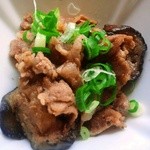 Katsusen - 付け合せの豚肉と茄子の炒め煮