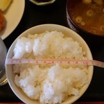 ホルモン焼　竹のこ - メンチとコロッケ定食　500円　お茶碗の直径11cm