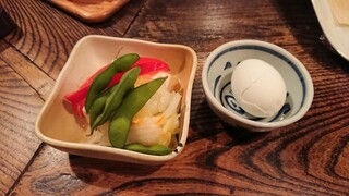 居酒屋三四郎 - 枝豆、、皮入れ下さいね