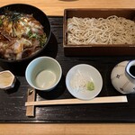 Sobato Nihonryouri Kyou - 白老牛の焼しゃぶ丼とお蕎麦のセット、1,980円(税別)