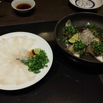 玄品 横浜 ふぐ・うなぎ料理 - てっさ＆ぶつ刺し(*´>ω<`*)