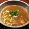 ふうふや - ミニカレーうどん。ダシの入ったカレーかけ汁は、可もなく不可もなく。丸亀製麺のカレーうどんの方がおいしいと思います。具もほとんど入っていません。