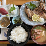 魚河岸 丸天 - ・マグロカマ焼定食 1,200円(＋蟹汁 200円)