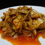 味楽 - 豚キムチ定食780円の豚キムチ、油が多いって、本当に