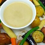 Homemade bagna cauda made with local vegetables