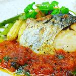 Sauteed fresh fish with browned butter tomato sauce