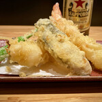 蕎麦といろり焼 創 - 天ぷら盛り合わせ　１８００円