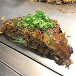 たんぽぽ - お好み焼き（イカ天・辛めん・大葉入り）