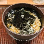 京天神 野口 - ☆海苔蕎麦。蕎麦は二八の手打ち蕎麦。