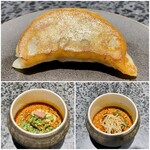 イチリン ハナレ - 丹波高坂地鶏のヨダレ鶏からの3種の料理
      ヨダレ鶏のタレに餃子
      ヨダレ鶏のタレに山椒麺
      イチリンハナレさんの定番料理、いついただいてもニッコリ微笑む美味しさに拍手♪(๑ᴖ◡ᴖ๑)♪