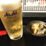 Masashi - ビールはアサヒ、突き出しのはるさめの和え物が美味しかったれふ〜