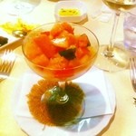 トラットリア ヨシダ - 完熟桃とフルーツトマトのカッペリーニ