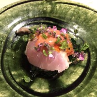 実伶 - 菊菜ときのこのお浸し 金目鯛の炙り