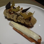 ア・ターブル - 小布施栗のモンブラン エクレール仕立て 焼きいも添え