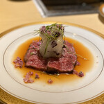 雪月花 たなかさとる - 神戸牛タタキ 自家製ポン酢