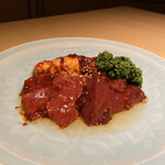 雪月花 たなかさとる - ホルモン盛り合わせ(飛騨牛ハツ、飛騨牛レバー、飛騨牛小腸)