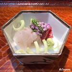 らん亭～ 美日庵 - 鱸と天然本鮪の造り