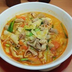 Hidakaya - 【期間限定】モツ野菜ラーメン（大盛）