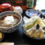 手打ちそば　極楽乃 - ひやがけ＆天ぷら