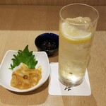 うえの やぶそば - 自家製塩辛と富士山麓ハイボール