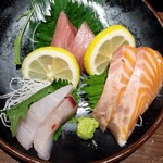 zensekikoshitsuhonkakuwashokumegurotei - 旬鮮魚のお刺身盛り合わせ-竹-