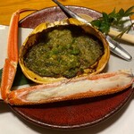 別邸 きときと - 焼き本ズワイガニと本ズワイガニの甲羅味噌焼き