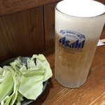 やきとり 桃介 - 生ビール 中 500円