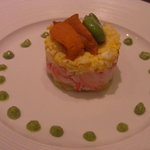 レストラン おがわ - 春キャベツ、蟹、タマゴにうに、木の芽ソース