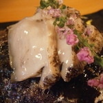 うなぎ屋酒坊・画荘 越後屋 - 24年7月　蝦夷鮑　肝醤油で　ちょこっと