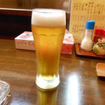 Izakaya Michinoku - 晩酌セットの生ビール