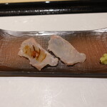Sushi Keyaki Shinsaibashi - 長崎のクエ、梅肉醤油と塩で