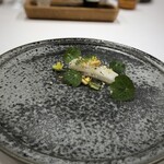 MAISON LAFITE - ◆槍烏賊（呼子）、茶豆のクリーム、グリーンレモンのコンフィチュール
