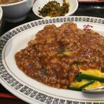 宝家 - ニラ玉のひき肉あんかけ定食